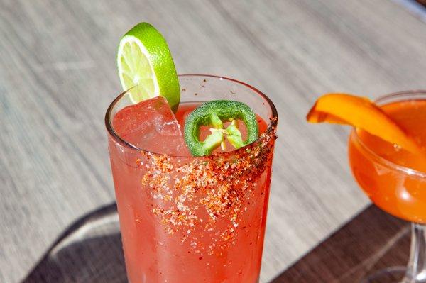 Spicy watermelon margarita