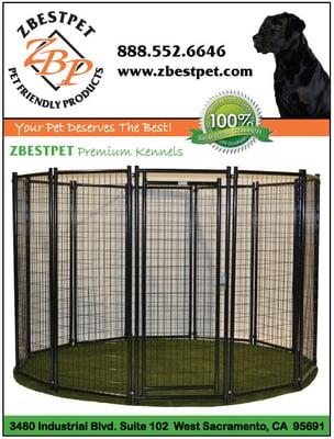 ZBESTPET 8 gauge wire open top Kennel with additional synthetic turf option.