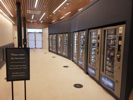 refrigerated vending machines for customer self-service.