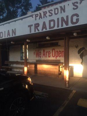 Huge "we are open" sign that they never take down