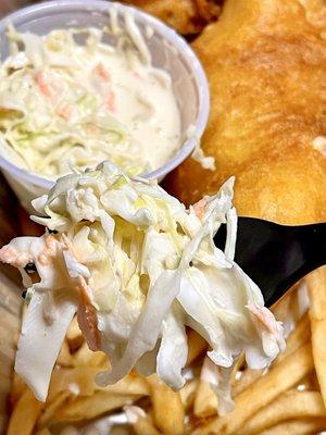 Fish & Chips takeout - comes with a side of Cole slaw