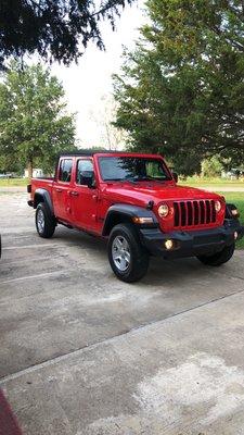 2020 Jeep Gladiator sport that we thank Ken's Garage in Checotah, Oklahoma for making all better!