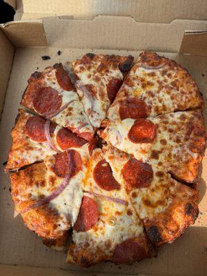 Large Pepperoni pizza