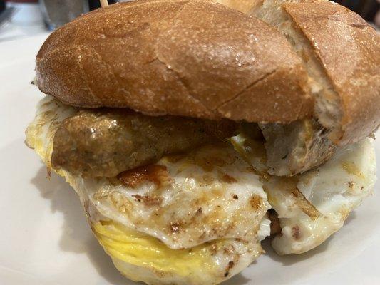 Breakfast Sandwich with Meat & Cheese