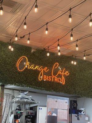 Fancy orange cafe decor