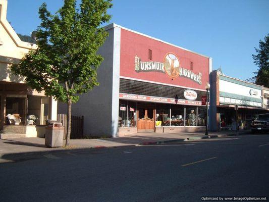 In the center of Dunsmuir's historic district the 125 year old store supplies modern goods in an old time atmosphere.