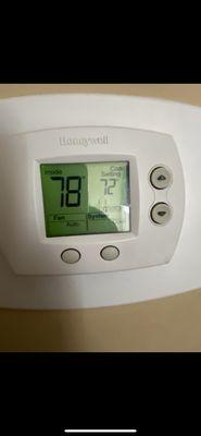 "Normal" 78 degree temp. Costed us $700 on electricity one month. $500 on average