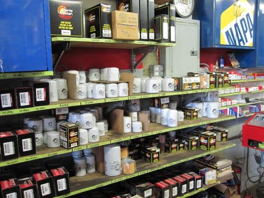 We stock a variety of common filters, belts and tires to get you in and out quickly.