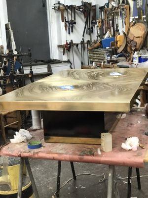 Brass Polishing in French Coffee Table