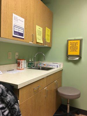 Work table in patient room.