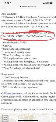 This would make anyone think that you get half off your rent on 7 months of your tenancy period (i.e. 12 months) but no! You get cheated.