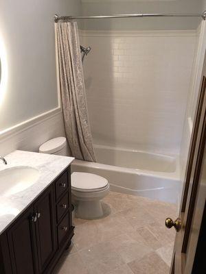 Marble floor and bathtub tile