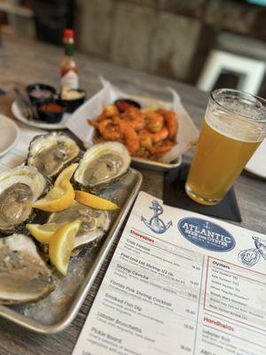 Oysters and peel and eat shrimp