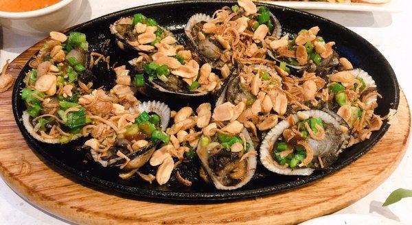 Grilled blood clams.