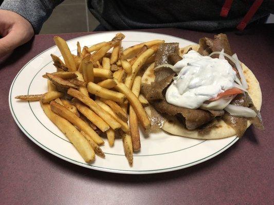 Gyro with fries