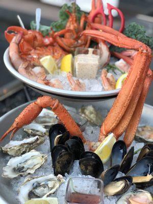 Seafood tower for two