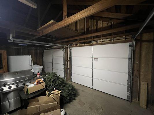 Backside of the 9'x6'9" garage doors