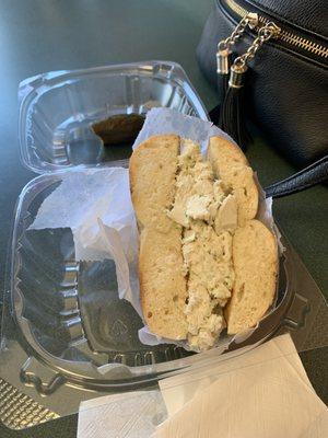 Chicken salad on a bagel