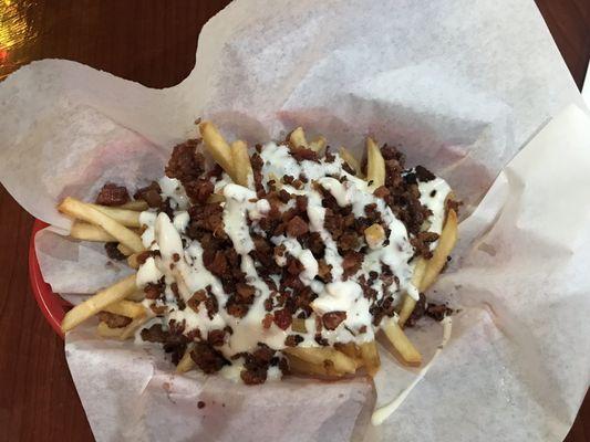 My kids favorite - Bacon Ranch Fries  Y'all they use REAL BACON!