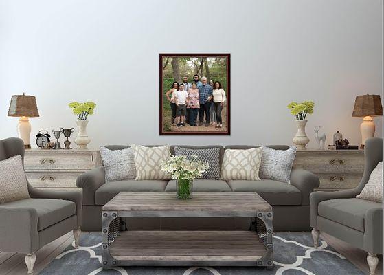 Multi-generational family wall portrait