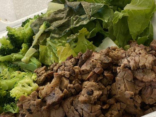 Steak Plate, all salad with Steamed Broccoli 11-1-21