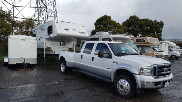 Dropping off the camper to get the truck serviced.