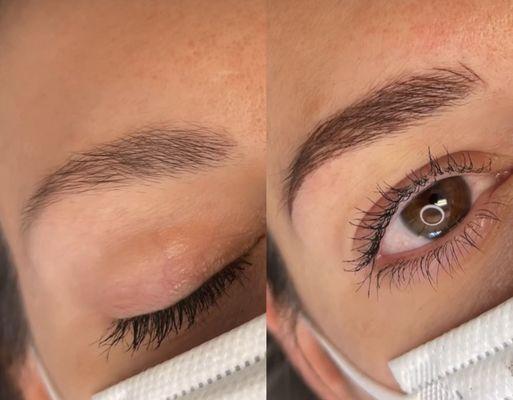 PMU Nano Brows - before & after 
Ultra realistic Hairstrokes that lasts 1-3 years