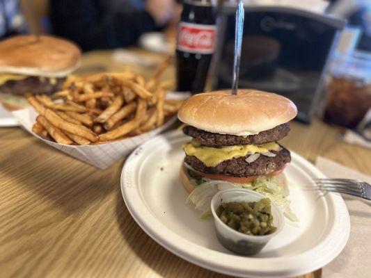 Buckhorn burger (double) and fries