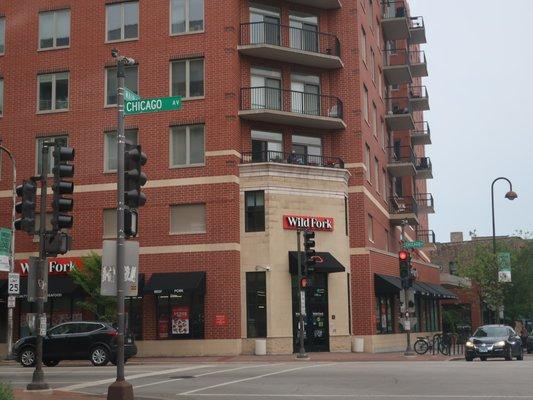 Corner storefront.