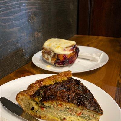 Quiche n sweet roll with marionberry