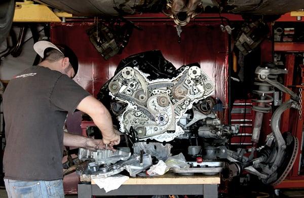 Another B6-B7 S4 4.2L V8 (40v) motor in for the Timing Chain service.