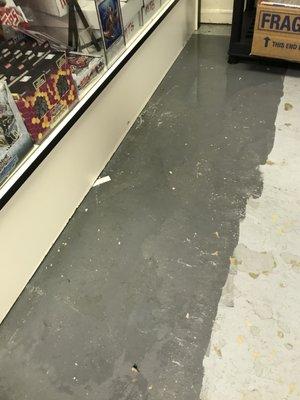 This is where the water had started to seep out onto the showroom floor