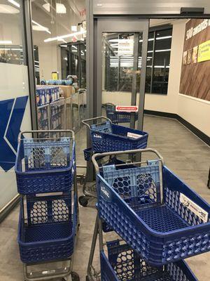 These were the only carts where the empty carts are supposed to be stored, and these all had locked wheels.