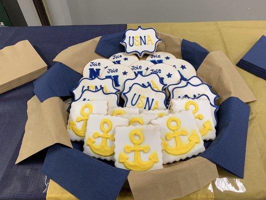 Custom cookies for my daughters signing day to the United States Naval Academy.