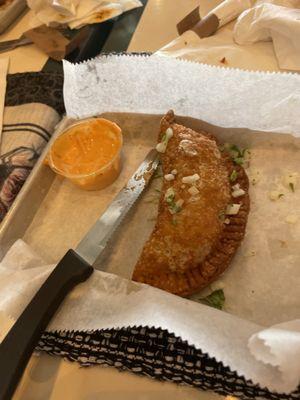 What's left of a serving of steak Empanada. Delicious.