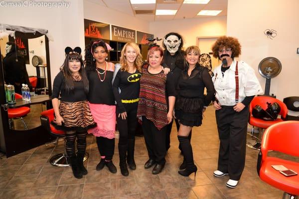 Our hairstylists #Halloween2015
 From left to right: Hong N., Eli P., Abby C., Francia P., Kim D. and Jen L.