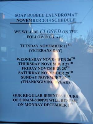 Holiday closures 2014