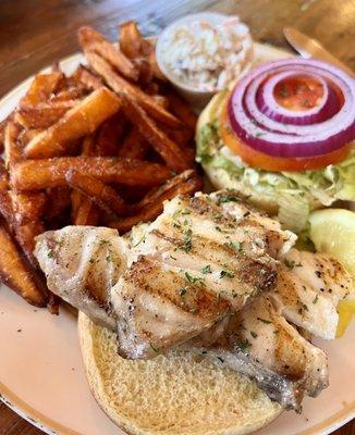 Grilled grouper sandwich. Also, you must get the sweet potato fries.