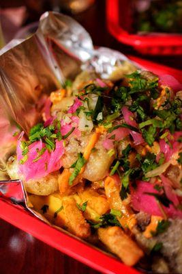 Loaded Fries with Mushroom Tempura