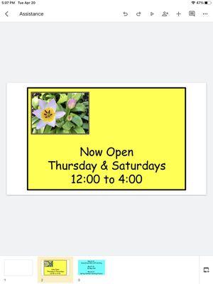 We are now open on Thursday too!