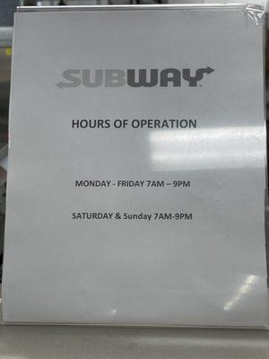 Supposed store hours. Online says 10pm so who knows what the real hours are.