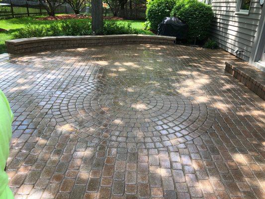 Newly Sealed Brick Pavers