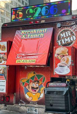 Food truck parked at the corner