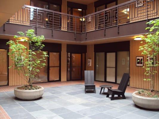 Our beautiful atrium with retractable sunroof overhead.