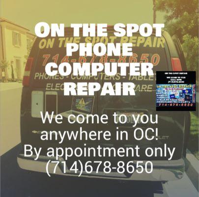 We come to you  anywhere in OC! For all your iphone and Computer repairs #orangecounty #iphonerepair #computerrepair #laderaranch