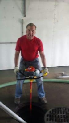 Russell Peterson using the new Crust Buster to help with the difficult jobs