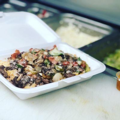 Steak & rice with veggies