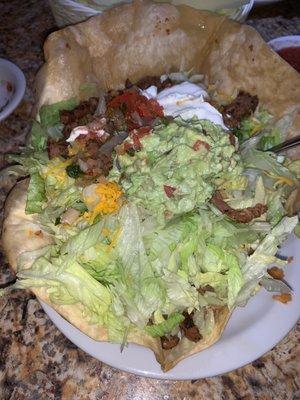 Carne asada concha salad