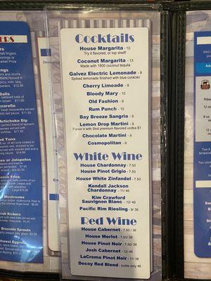 Drink menu