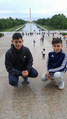 Class of 2017 Graduates (From left to right) Miguel & Gabriel on their 8th grade class trip to Washington D.C.